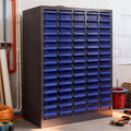75 Drawer Heavy Duty Parts Cabinet, Stainless Steel Frame|ABS Drawers with Labels/Divider, 550Lbs Nut Bolt Screw Organizer for Workshop, Garage, Hardware Storage