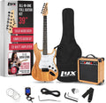 LyxPro Electric Guitar 39' inch Full Beginner Starter kit Full Size with 20w Amp, Package Includes All Accessories, Digital Tuner, Strings, Picks, Tremolo Bar, Shoulder Strap, and Case Bag - Natural