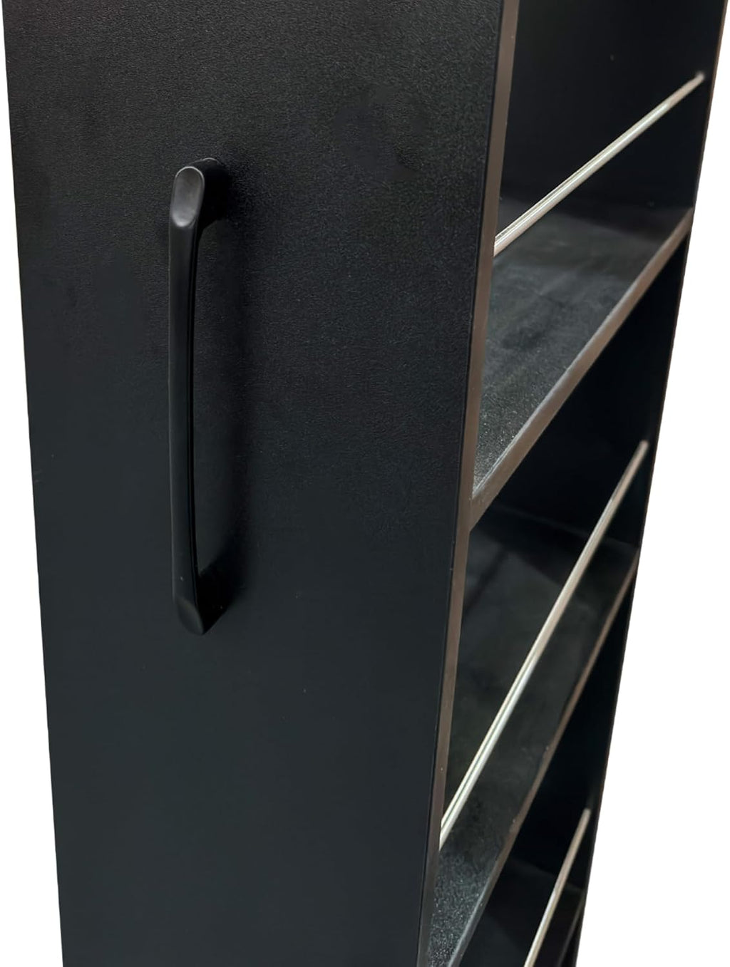 71' Mobile Rolling Design Freestanding Storage Cabinet, Kitchen Storage Bakers Rack with 7-Tier Open Shelves, Utility Food Cupboard with Narrow Space Fit for Kitchen Living Room, Black