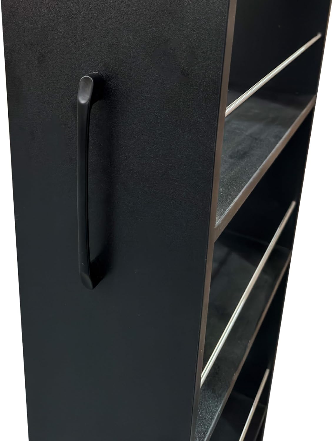 71' Mobile Rolling Design Freestanding Storage Cabinet, Kitchen Storage Bakers Rack with 7-Tier Open Shelves, Utility Food Cupboard with Narrow Space Fit for Kitchen Living Room, Black