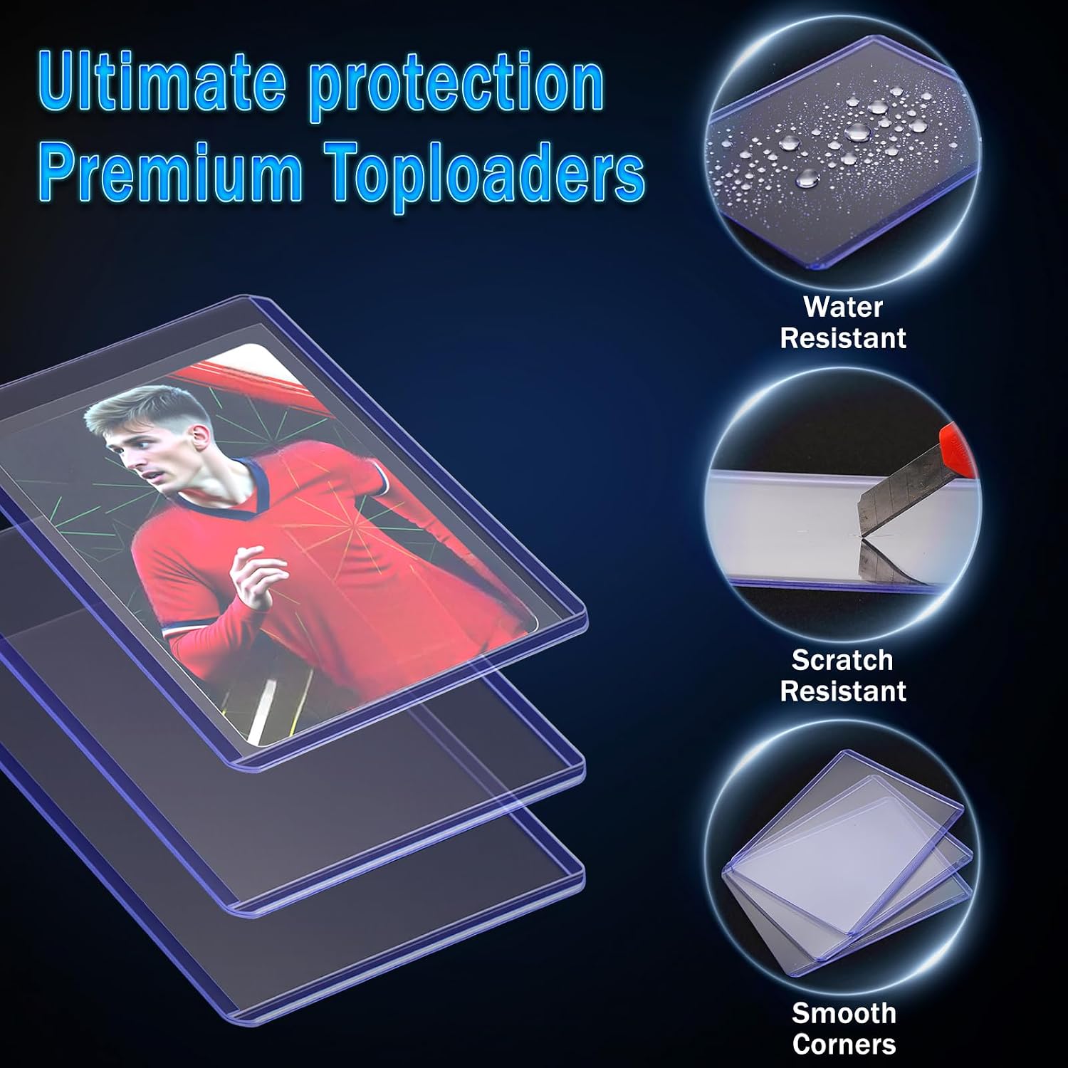 MotiMind 4000 Packs Card Sleeves Hard Plastic Sleeves 3'x 4' Baseball Card Protectors for Trading Sports Game Football Cards