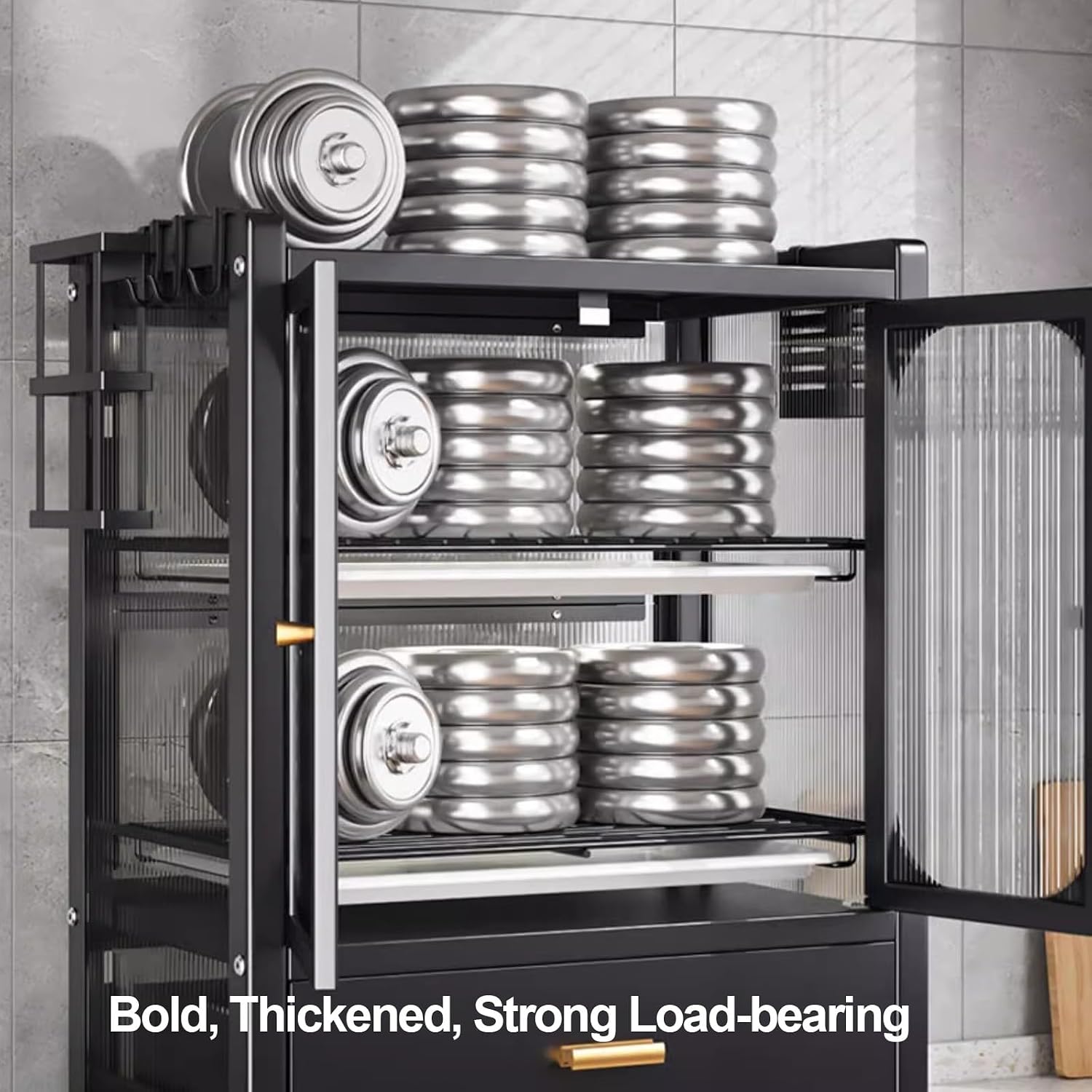 Kitchen Microwave Stand with Storage and Dish Drying Rack Bakers Rack with Drawers for Kitchen Countertop Nization Dish Cabinet and Storage Cabinet for Kitchen Essentials,A,One Size