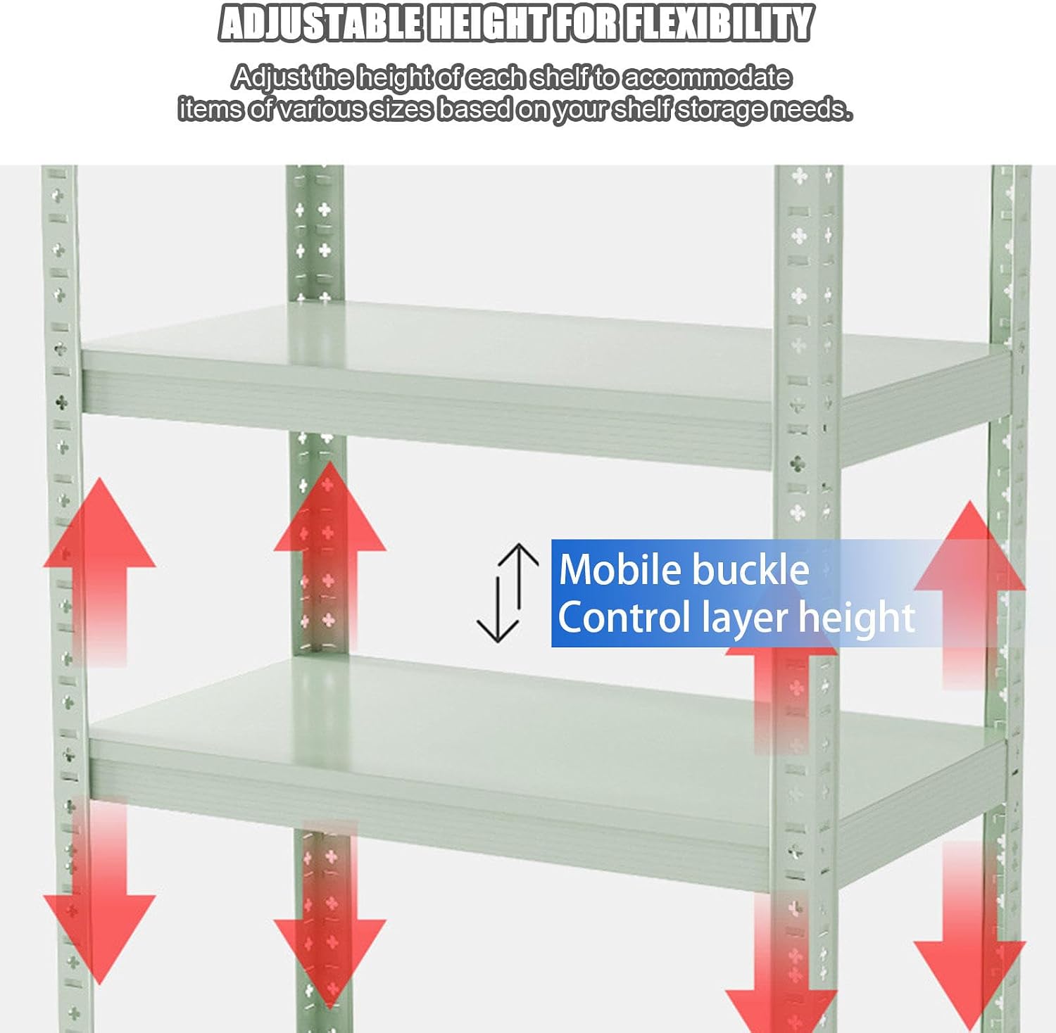 3-Tier Utility Shelves Metal Storage Shelves Garage Shelving Unit Adjustable Free Standing Kitchen Storage Shelf Rack, 31.5' H x 15.8' W,Pink-31.5' L