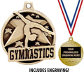 Gymnastics Medals - 1 1/2' Gold Gymnastics Medals, Great Kids Gymnastics Awards with Custom Engraving