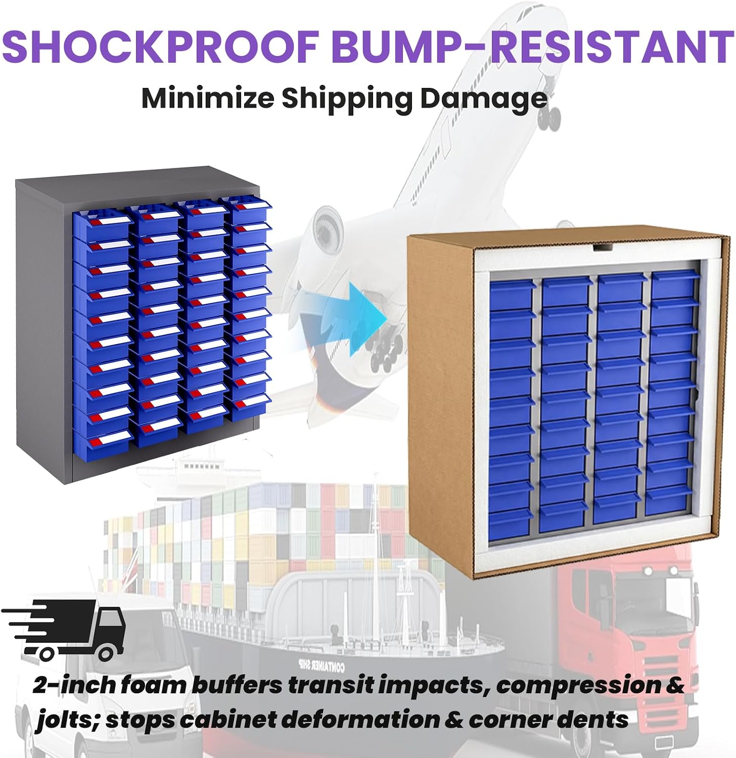 40 Drawers Stainless Steel Nut and Bolt Organizer, 21' D x 9' W x 25' H Parts Cabinet with Adjustable Shelves and Label Stickers, Bolt Organizer for Nuts Bolts Parts Screws Small Items