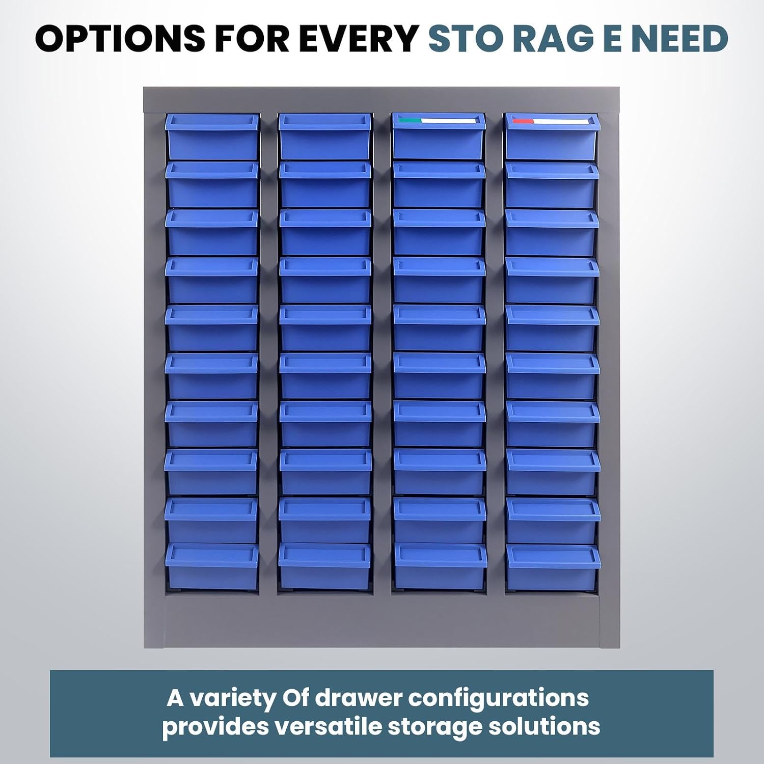 40 Drawers Parts Cabinet, Heavy Duty Nut and Bolt Organizer with ABS Material Drawers, Metal Frame Bolt Organizer Storage in Garage and Workshop
