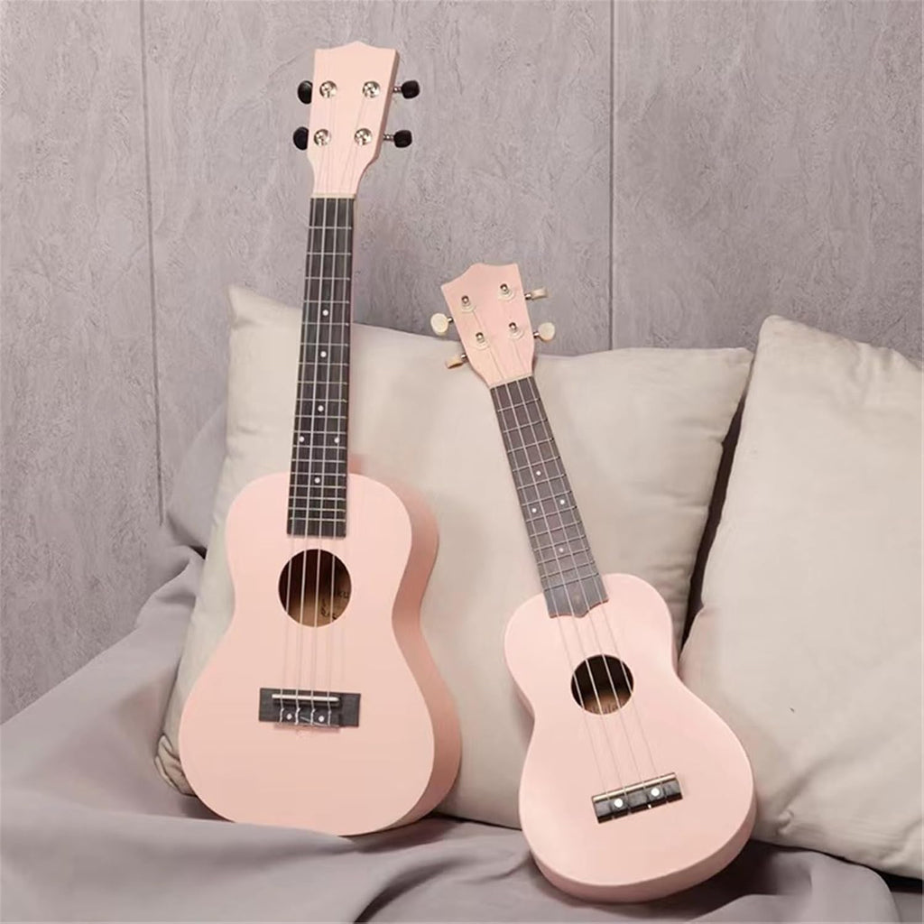 Ukulele 23-inch Cute Small Guitar For Male And Female Beginners Ukulele Bundle Kit(Pink,23)