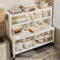 JKGHK Kitchen Pantry Storage Cabinet, Kitchens Baker's Rack with Acrylic Cabinet Door, Buffet Cabinets On Wheels with Pegboard, for Garage Pantry Home Spices(White,24x60in)
