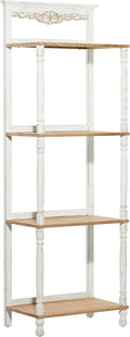 Deco 79 Wood Solid Shelving Unit, 25' x 14' x 71', White