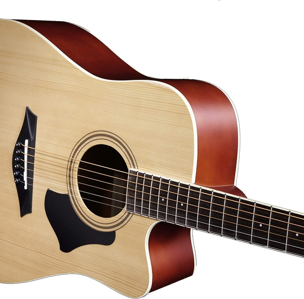 41in Acoustic Guitar, Getting Started for Novice Beginners Veneer Junior Guitar， for Male and Female Students Childrens (Size:41in,Color:#a)