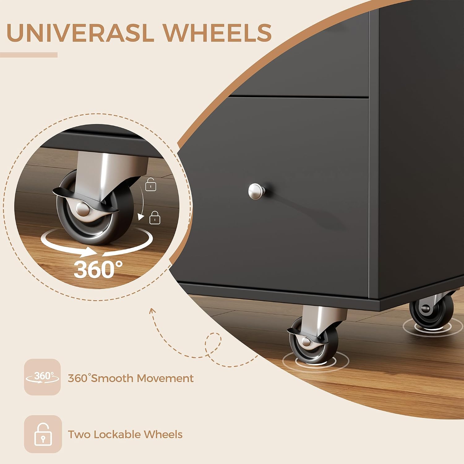 JY QAQA 40' Kitchen Island Cart Furniture cart on Wheels Rolling Portable Dining Room Serving Utility Carts Mobile Movable with Drawers Cabinet,Black