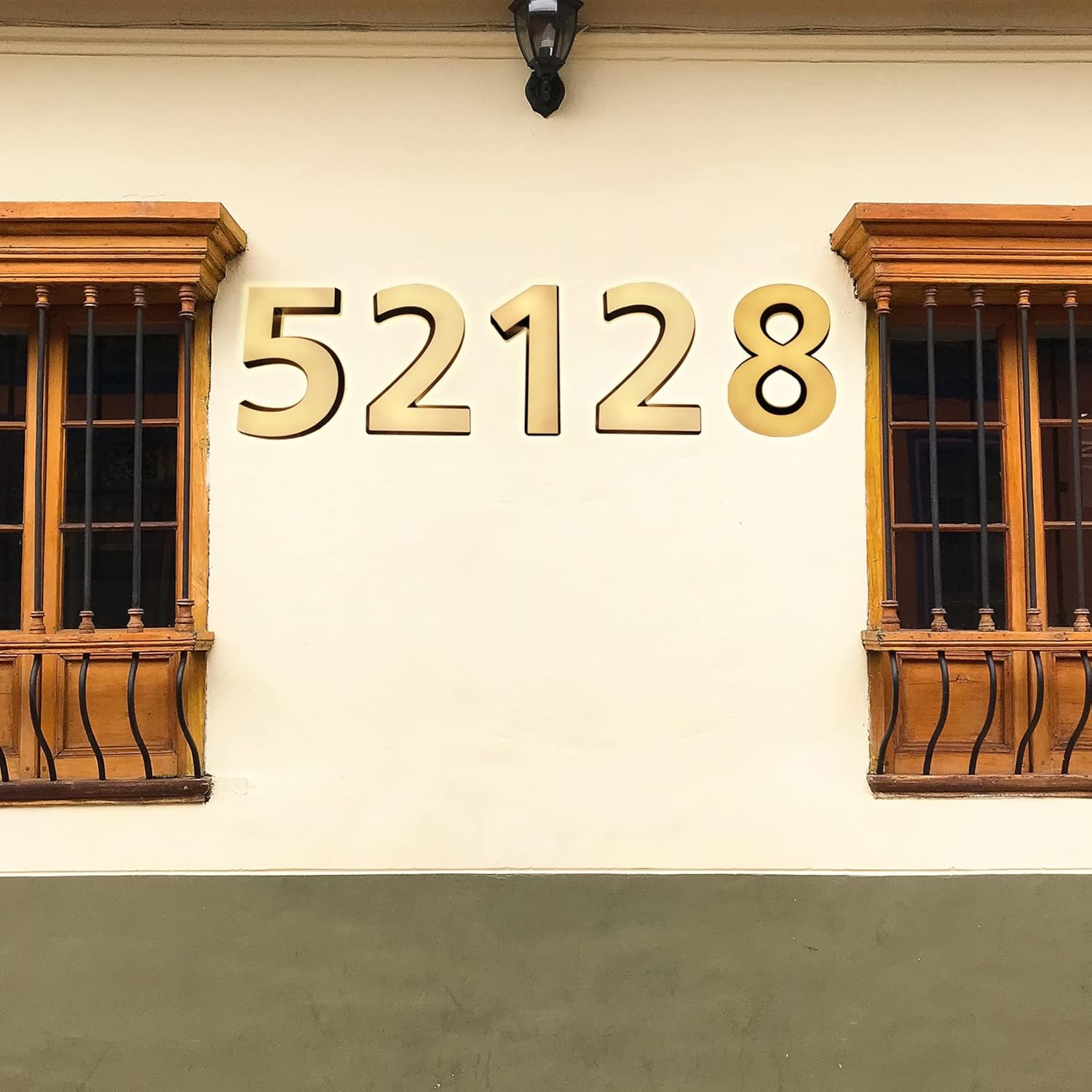 Modern 14' Backlit LED House Numbers, Black-White LED House Number, Light Up Acrylic Door Number Plaques For Wall, Illuminated Address Numbers,I