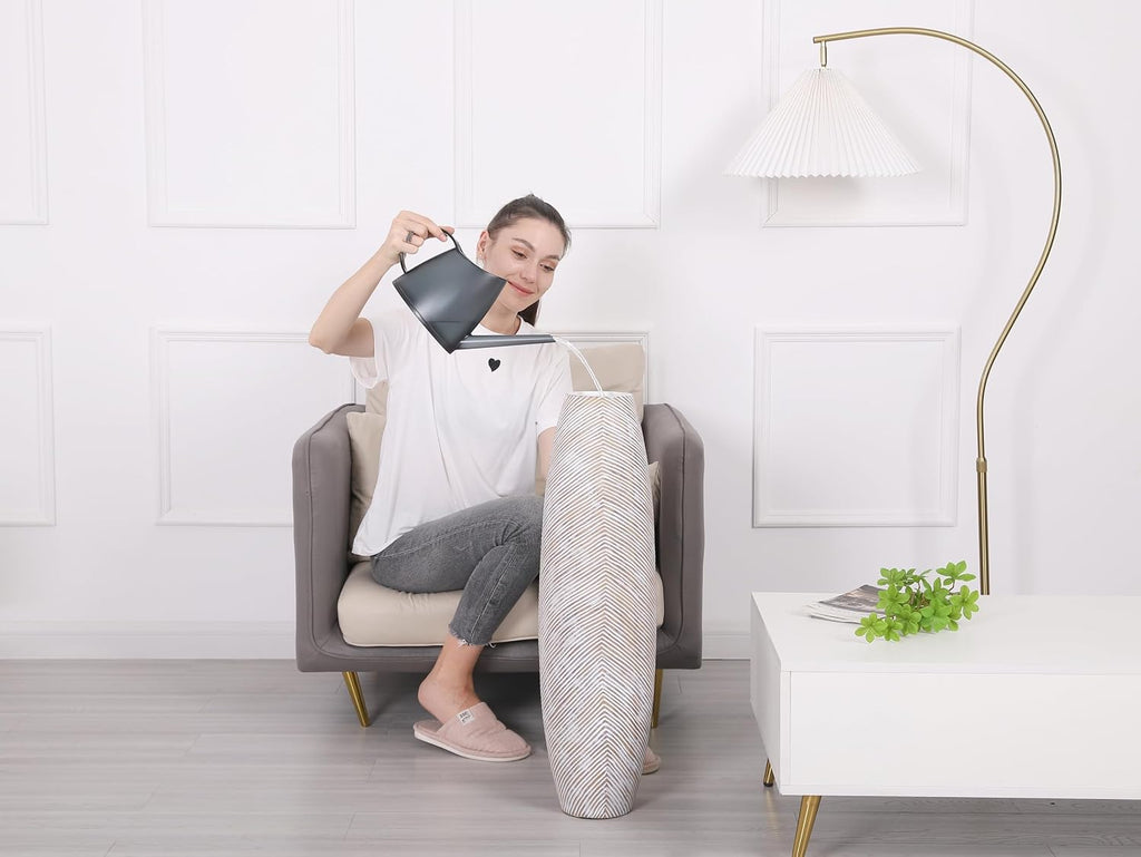 Leewadee Decorative Tall Floor Vase for Living Room Decor, 34 inches, White Wash, Resin