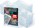 TORONTOKYO 300ct Magnetic Card Holders, 35pt One Touch Magnetic Card Holder, U-V Protection Hard Plastic Card Display Case for Trading, Sports, Baseball, Football, Game Cards