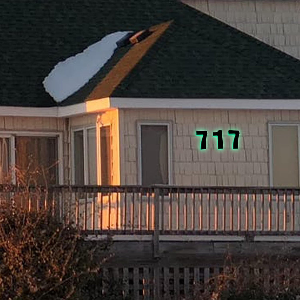 20' Steel Backlit LED Floating House Number Plaque, Up-Scale Modern Look, Illuminated Address Numbers For Home, Light Up House Numbers, Black,P