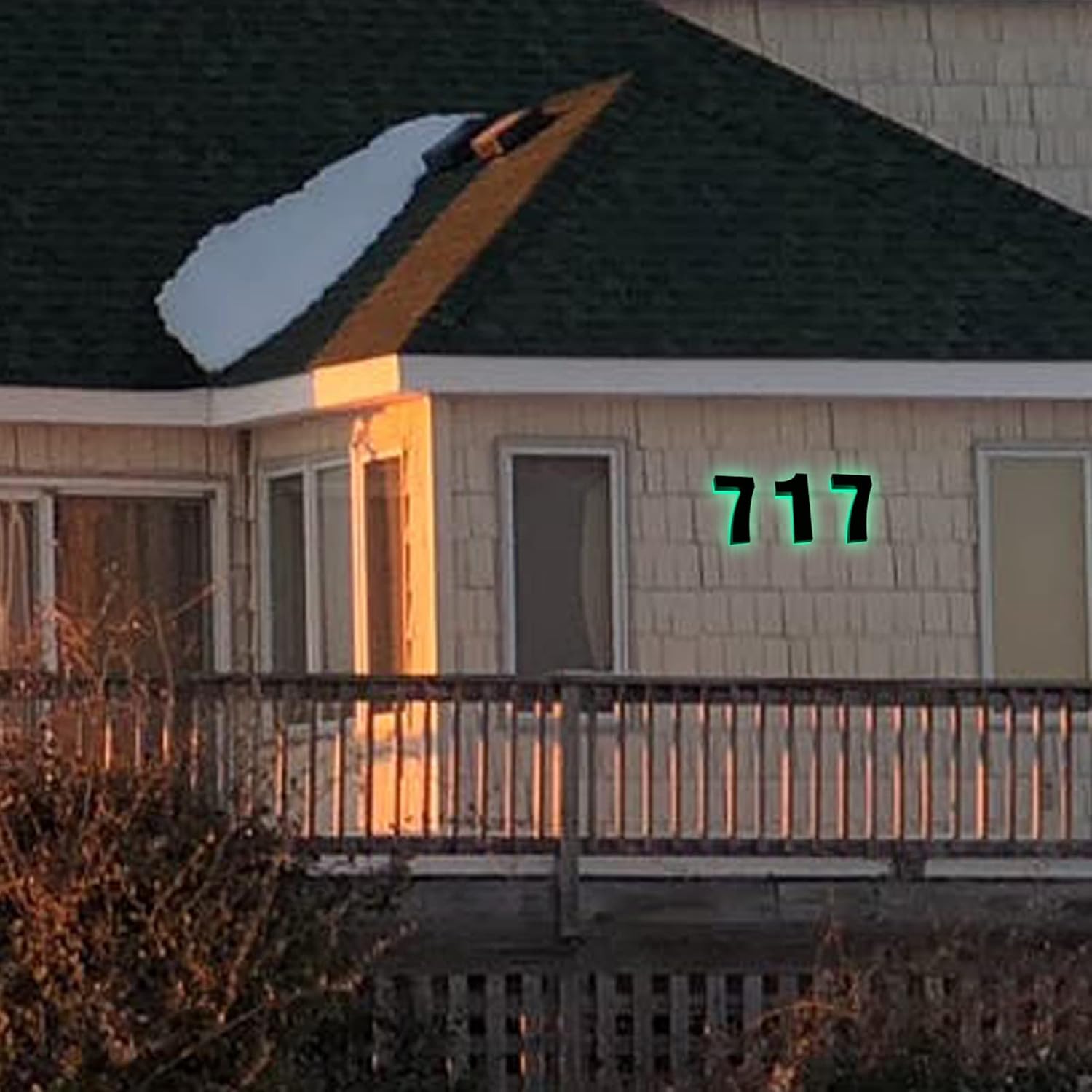 20' Steel Backlit LED Floating House Number Plaque, Up-Scale Modern Look, Illuminated Address Numbers For Home, Light Up House Numbers, Black,T