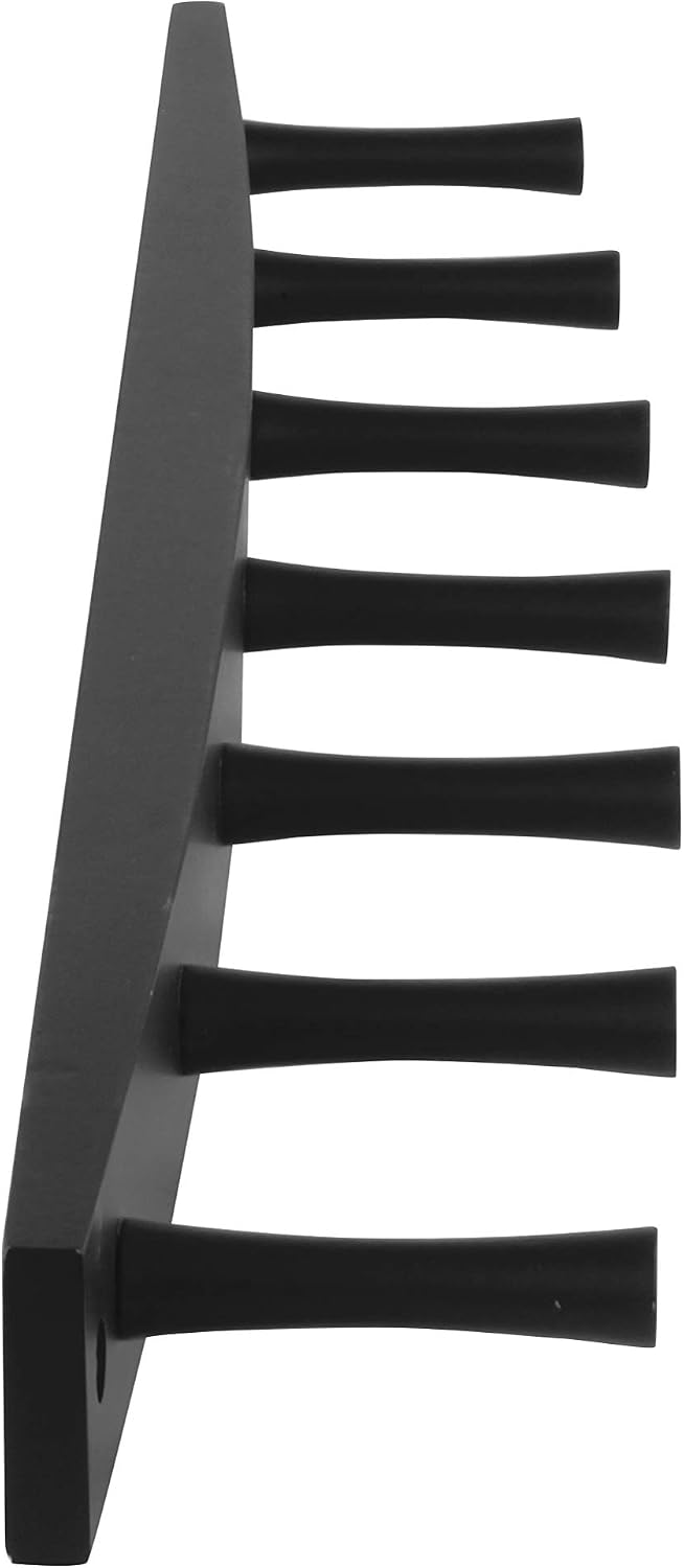 Spectrum Diversified Wood Hook Rack, 7 Peg, Black (Pack of 2)