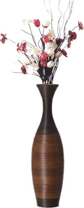 Uniquewise Tall Designer Floor Vase - 41 Inch Large Artificial Rattan Vase for Home Decor, Living Room or Hallway - Brown
