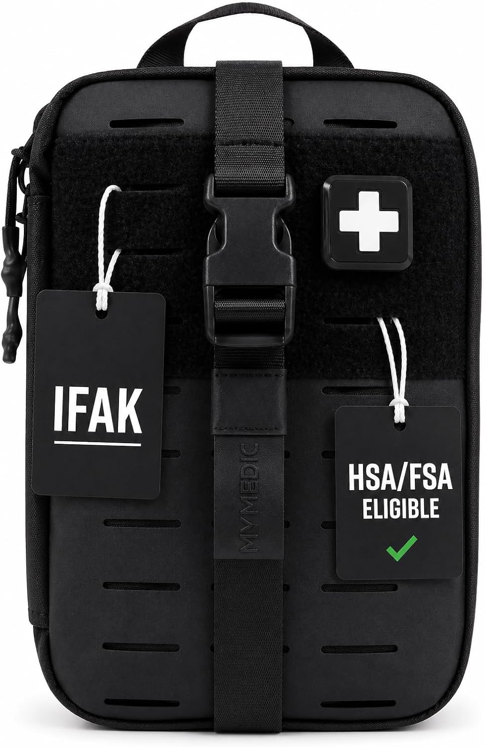 MY MEDIC MyFAK Standard Tactical IFAK & AFAK First Aid Kit - HSA FSA Items - Built in USA - Medical Supplies & Combat Medic Kit for Car, Truck, Vehicle & EDC Emergencies - Tactical Medical Bag, Black