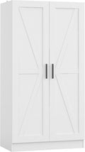 Wooden Storage Cabinet, Collection Food Pantry Narrow Cabinet Free Standing with 2 Doors and 3 Shelves Tool Cabinet, for Kitchens, Living Room, Utility Rooms (White)
