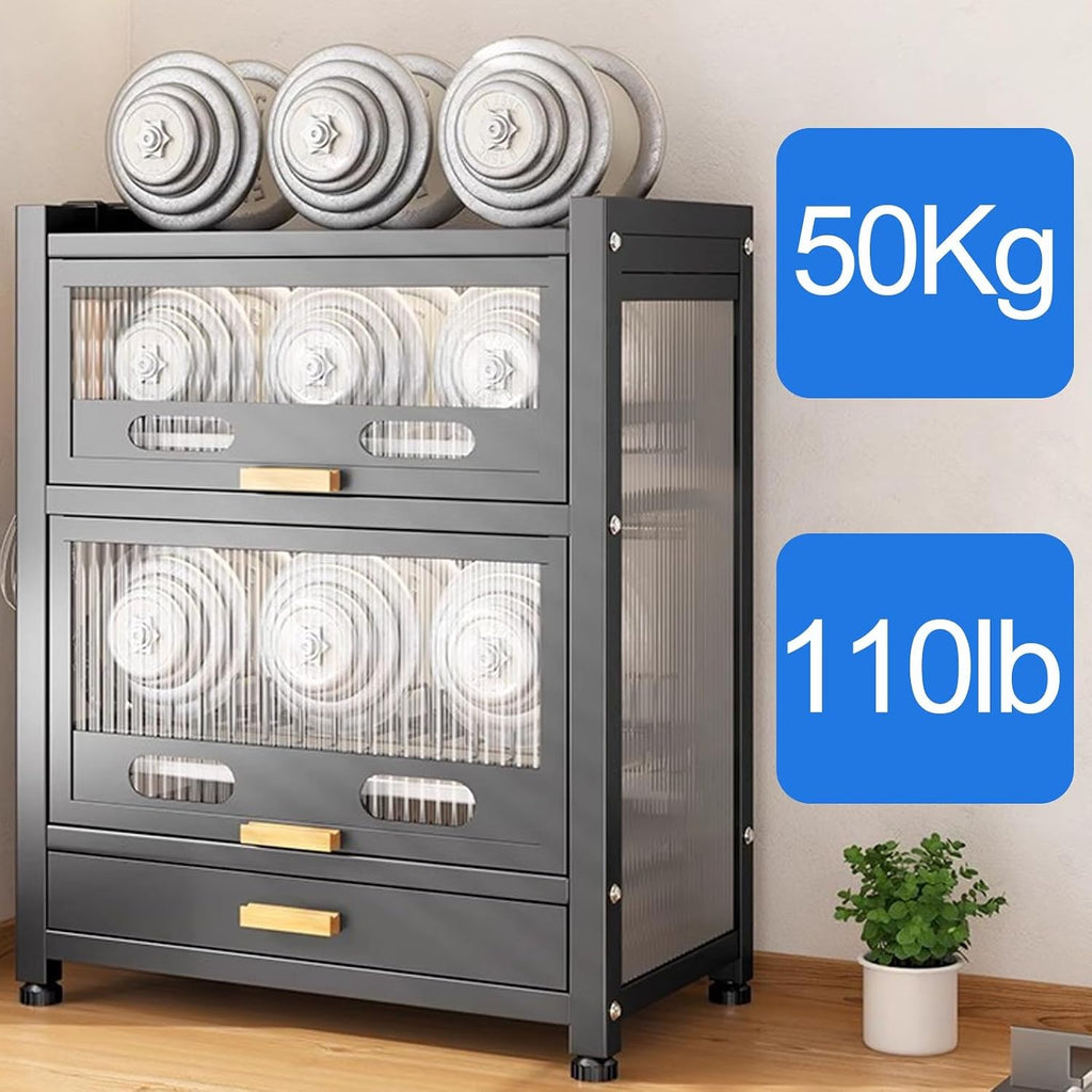Kitchen Microwave Stand Countertop Storage Cabinet with Dish Rack Bakers Rack and Drawer Space Saving Dish Drying Rack Stand for Kitchen Nizing