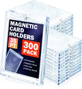 300ct Magnetic Card Holder for Trading Cards, 35pt One Touch Card Holders, Hard Plastic U-V Protection Display Case for Baseball, Football, Sports, Game, TCG, MTG, YUGIOH