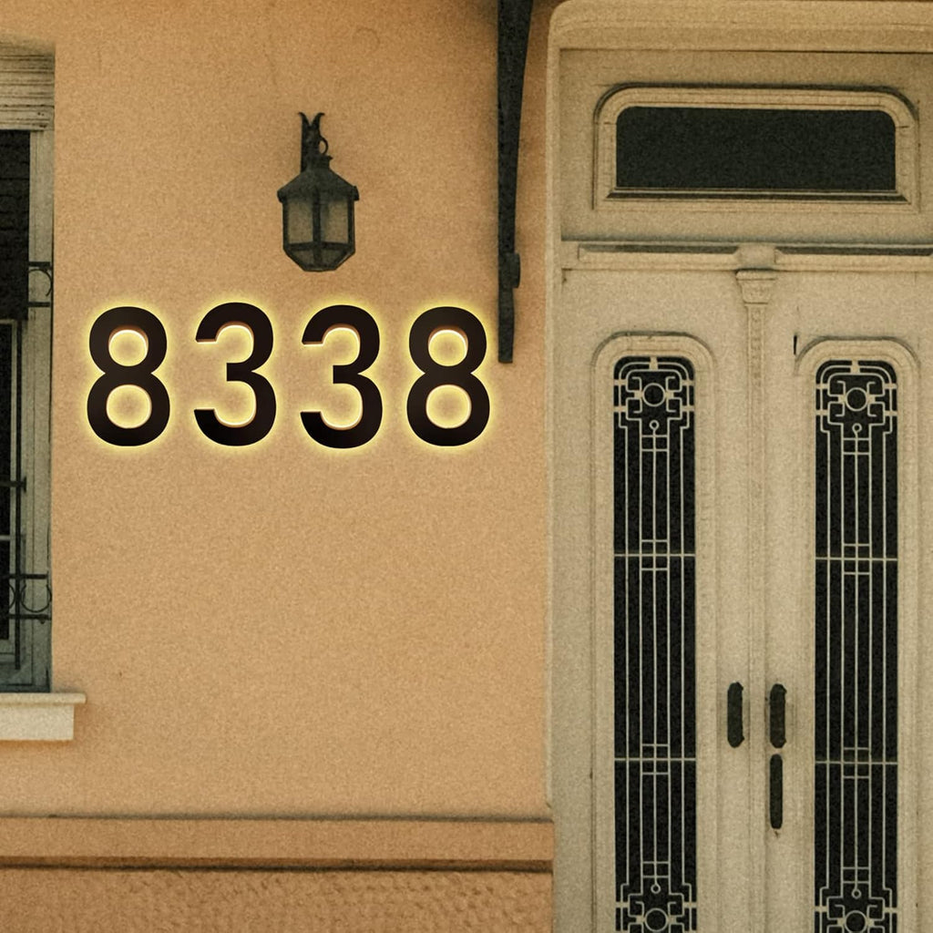 14' Illuminated LED House Numbers For Outside, Backlit LED Address Signs For Home, LED Address Lights For House, Light Up House Number Sign For Outdoor,9