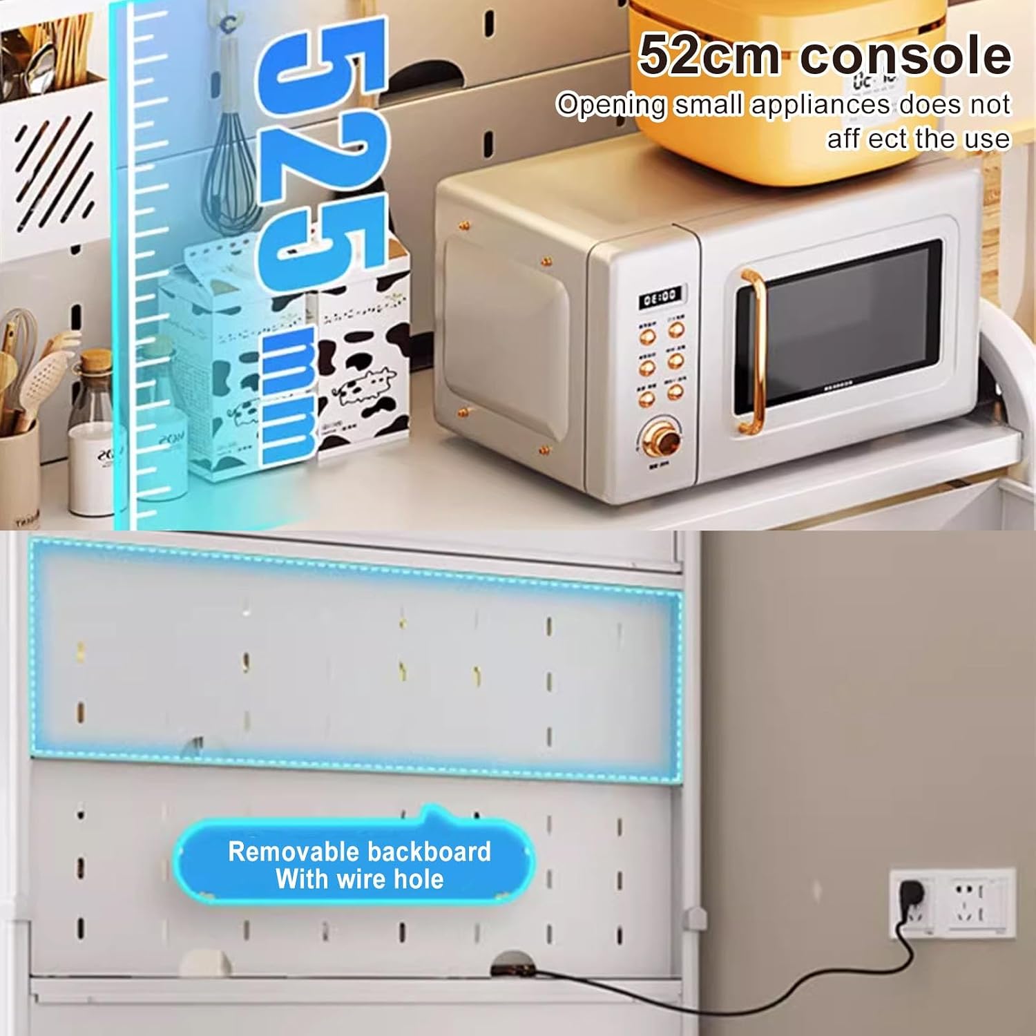 4-Tier Kitchen Pantry Storage Cabinet, Baker's Rack with Drawer Pegboard, Flip Door Design, Ideal for Home Kitchen, Garage, Organizing Spices, Pots Pans,White,60cm/23.6in