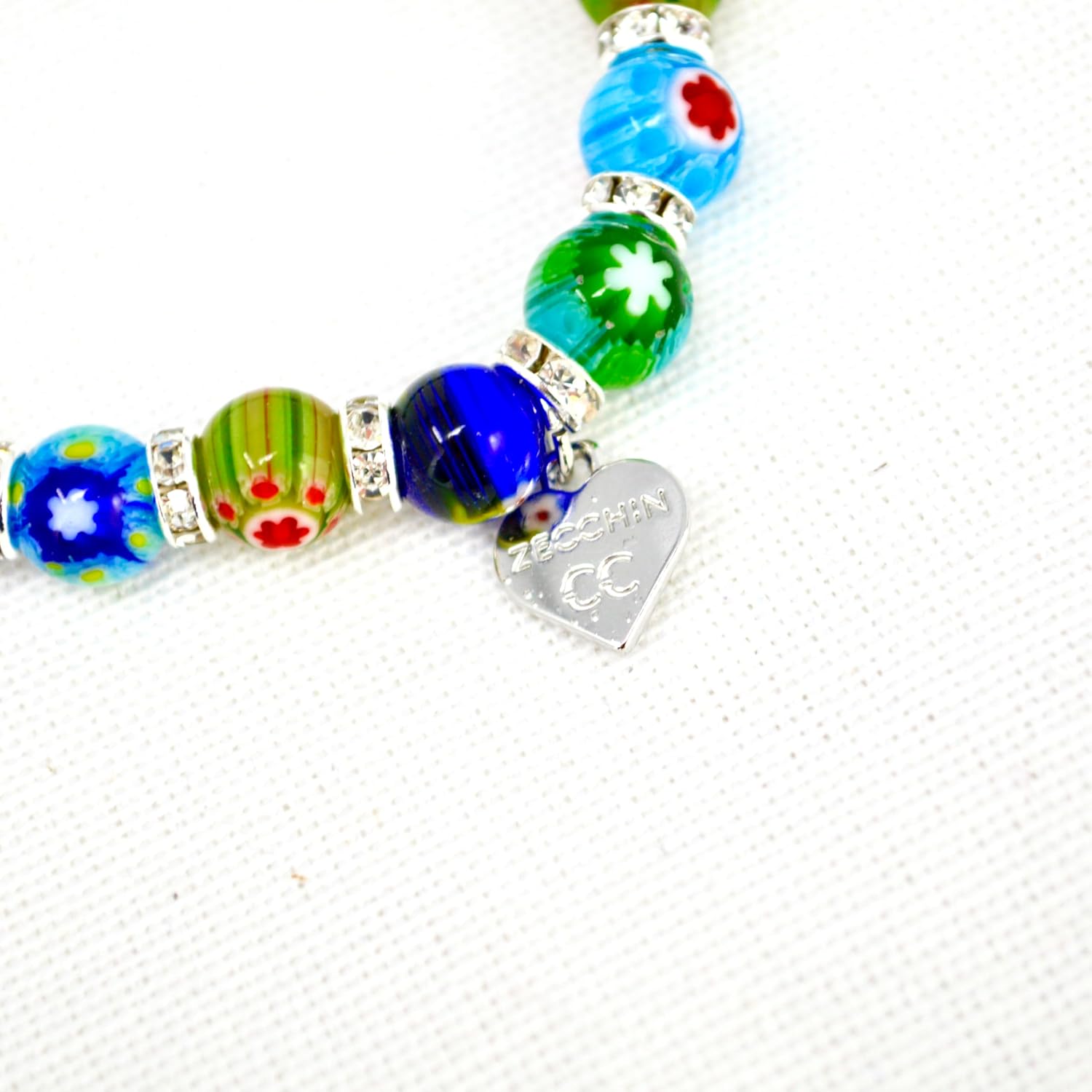 MY ITALIAN DÉCOR - Murano Glass Millefiori Bead Bracelet SET OF 3 | Beaded Bracelet with Elastic | Handmade for Woman | Made In Italy