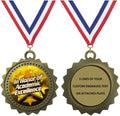 1 to 50 Packs Academic Excellence Gold Medals Trophy Award with Free Custom Engraving D03-FCL401