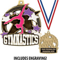 Crown Awards Custom Gymnastics Medals, 2 1/4' Shieldz Girls Gymnastics Award Medals with Free Engraving