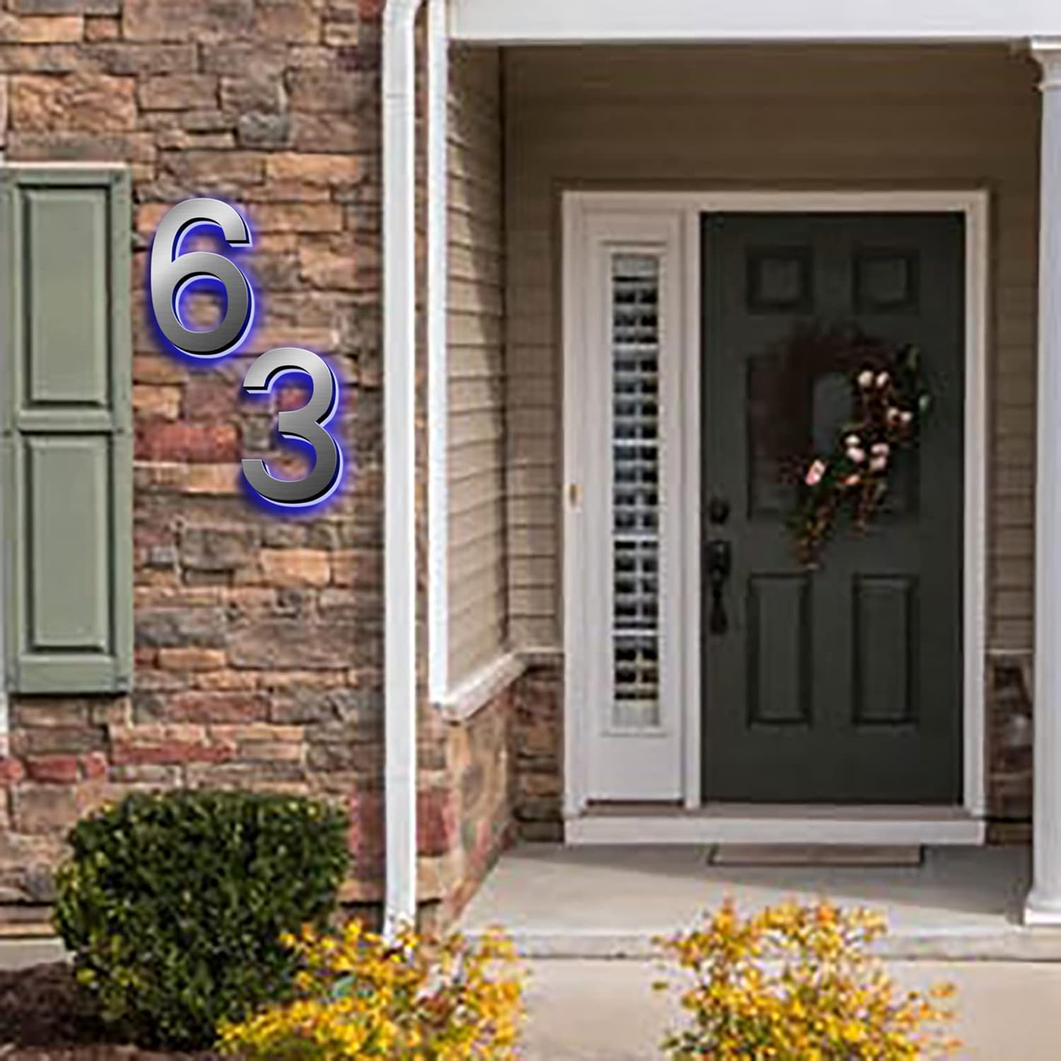 14' House Numbers Plaques With Lights, Modern Backlit LED Illuminated Address Numbers Plaques, Light Up House Address Numbers For Wall,9