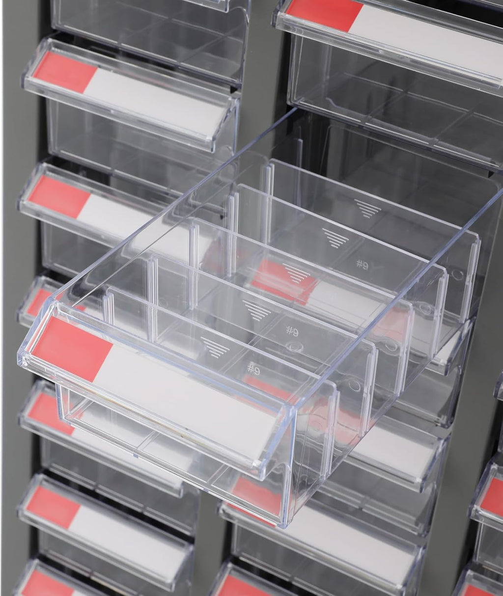 Bolt and Nut Tool Storage Cabinet,Parts Cabinet,Organization Shelves with ABS Material Drawer,Metal Organization Shelves for Garage, Store, Workshop (60 Drawers Clear)