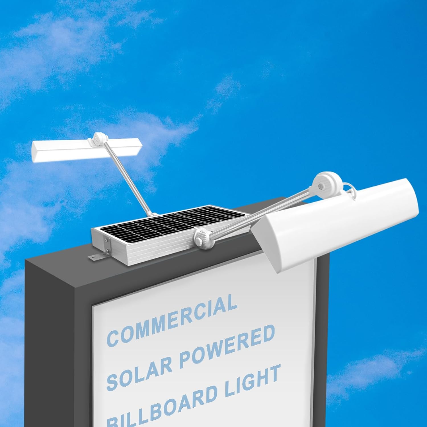 Solar Sign Lights Outdoors, 420Pcs LED 12000mAh Battery, Wireless Billboard Light,IP65 Waterproof, Signboard Lights for Real Estate Sign Posts Business Store House Address (white)