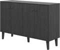 Panana Sideboard Buffet Cabinet Kitchen Storage Cabinet Living Room 4 Doors Console Table (Black)