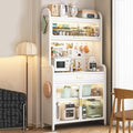 5-Tier Kitchen Bakers Rack with Drawer, Kitchen Cabinets with Worktop, with Wheels, Easy to Move(60cm)