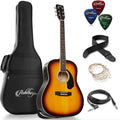 Ashthorpe Full-Size Dreadnought Acoustic-Electric Guitar Bundle - Premium Tonewoods - Sunburst