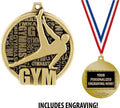 Crown Awards Custom Gymnastics Medals, 2' Boys Gymnastics Medal with Free Neck Ribbon and 4 Lines of Engraving Included
