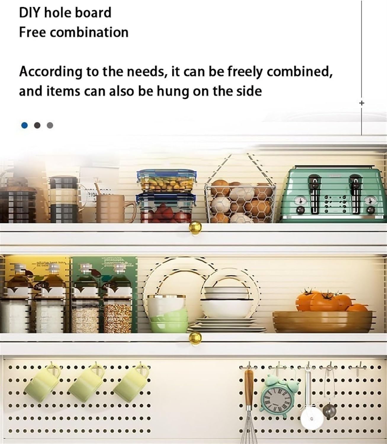 5/6 Tier Microwave Stand with Storage, Bakers Rack with Drawers, Coffee Bar Station Organizer with Flip Doors, Vintage Kitchen Utility Storage Shelf,Ideal for Living Room
