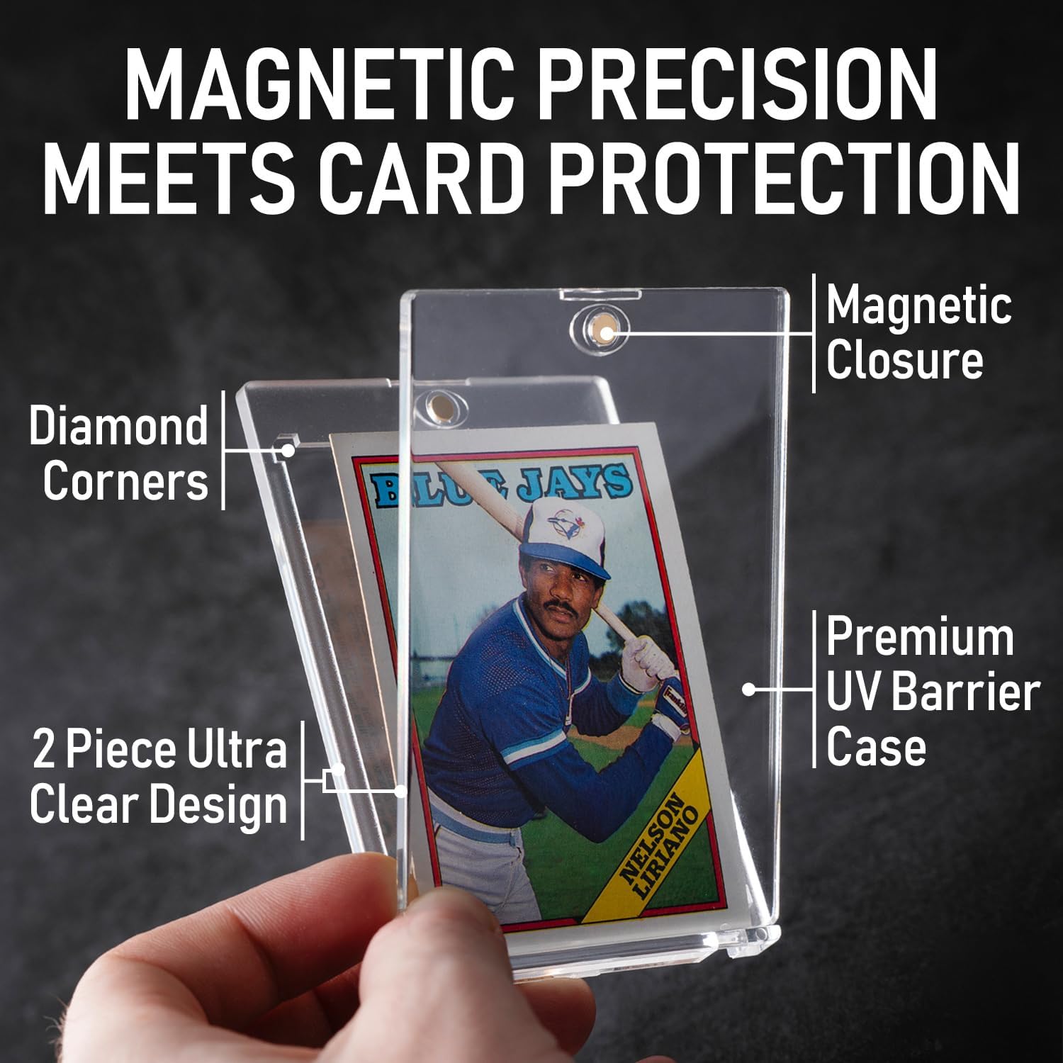 Premium 35PT - 360PT Magnetic Card Holder Case | Magnetic Trading Card Holder, Pro Sports, Football, Basketball, Baseball, MTG & TCG U-V Hard Protectors With Ultra Clear Design Display For Collectors.