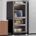 Coffee Bar Cabinet with Drawer, Bakers Rack, Microwave Stand, 4-Tier / 5-Tier Microwave Stand, Transparent Flip Switch Door Design, for Kitchen, Dining Room, Living Room (Color : 4-Layers, Size : 40
