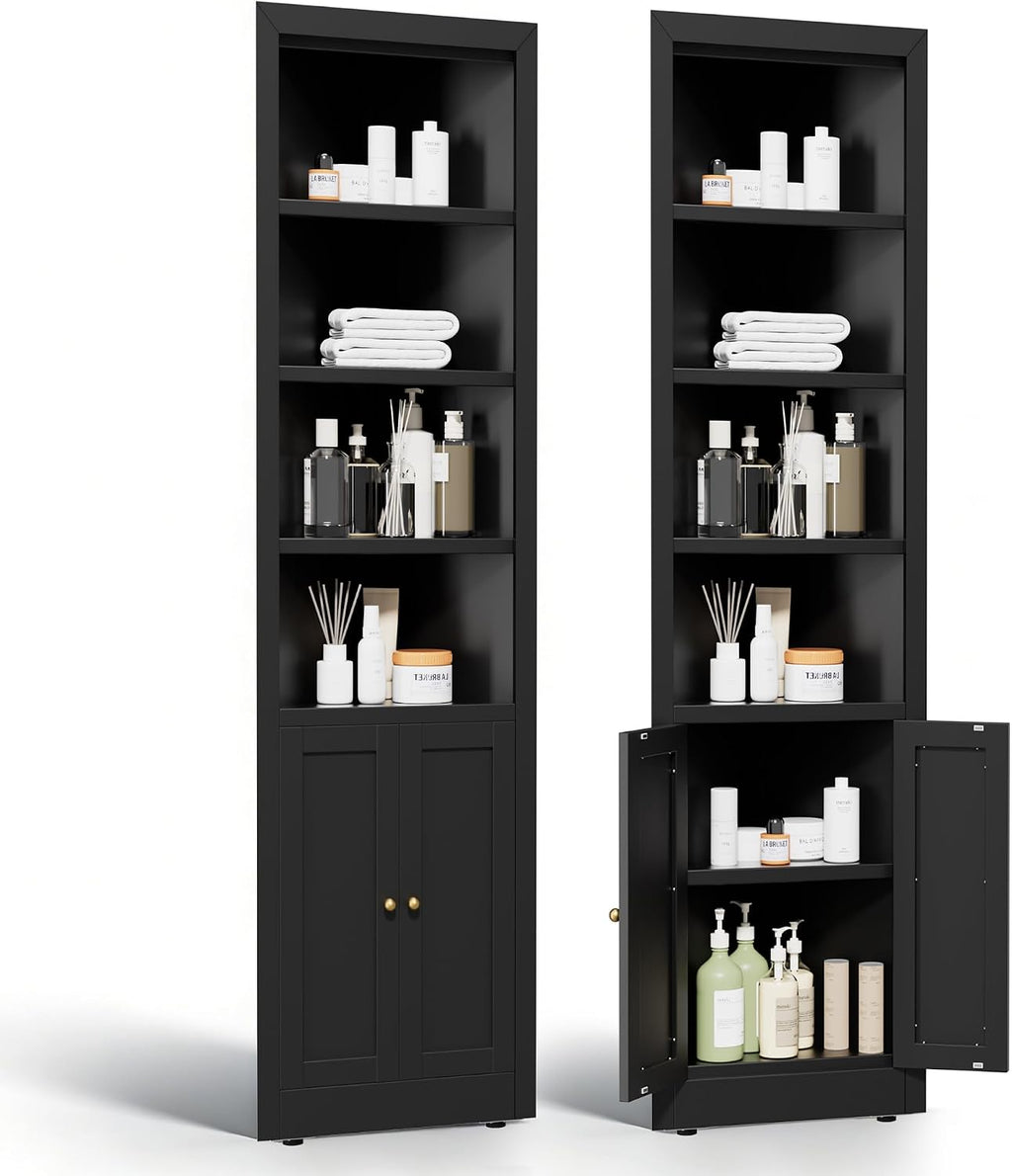 Tall Corner Cabinet,71' Waterproof Metal Corner Cabinet for Bathroom, Corner Storage Cabinet with 4 Adjustable Shelves & Quiet Close Door,Home Space Saver for Kitchen,Living Room,Pantry