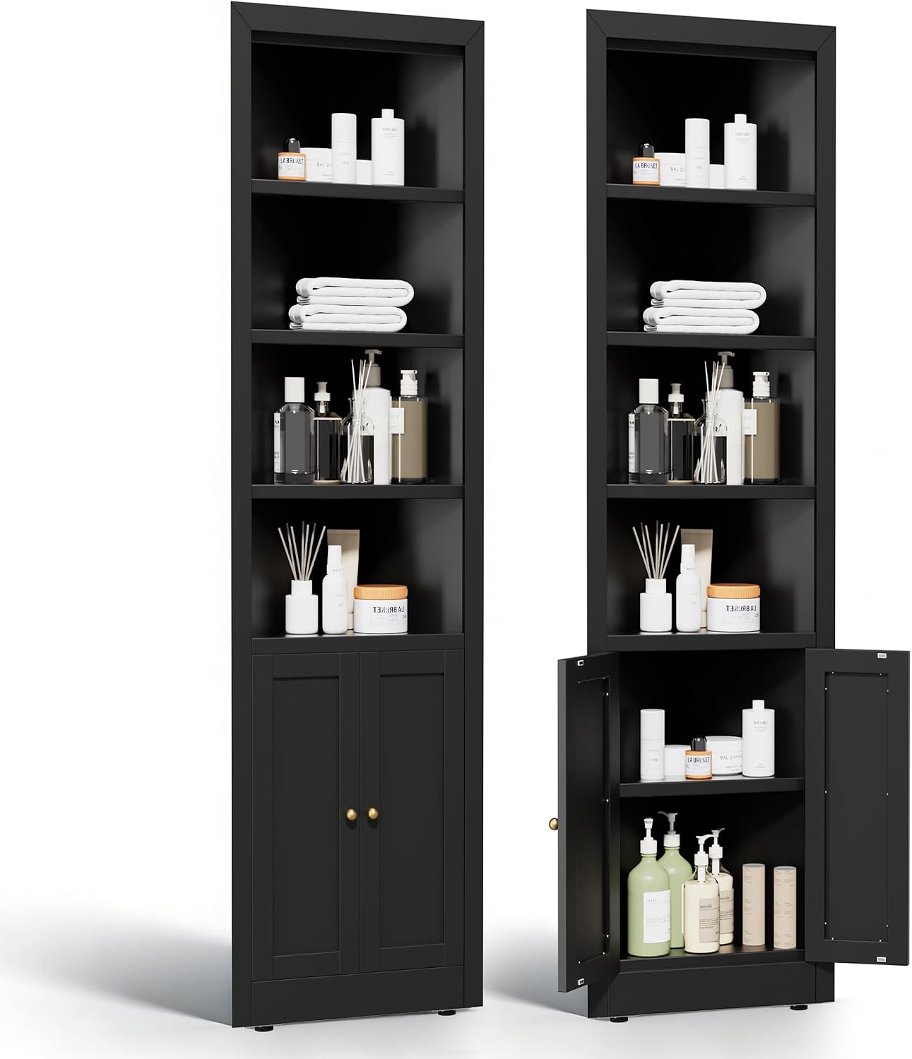 Tall Corner Cabinet,71' Waterproof Metal Corner Cabinet for Bathroom, Corner Storage Cabinet with 4 Adjustable Shelves & Quiet Close Door,Home Space Saver for Kitchen,Living Room,Pantry