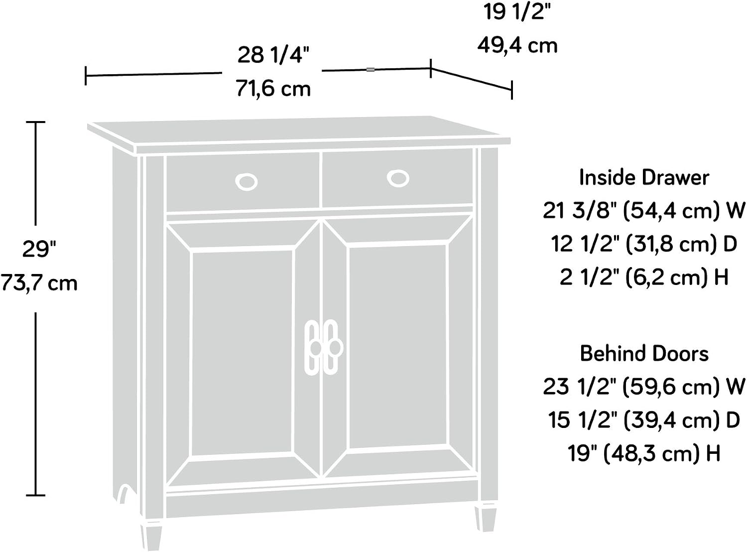 Sauder Edge Water Accent Storage Cabinet with Doors, Utility Cabinet, in Chalked Chestnut finish