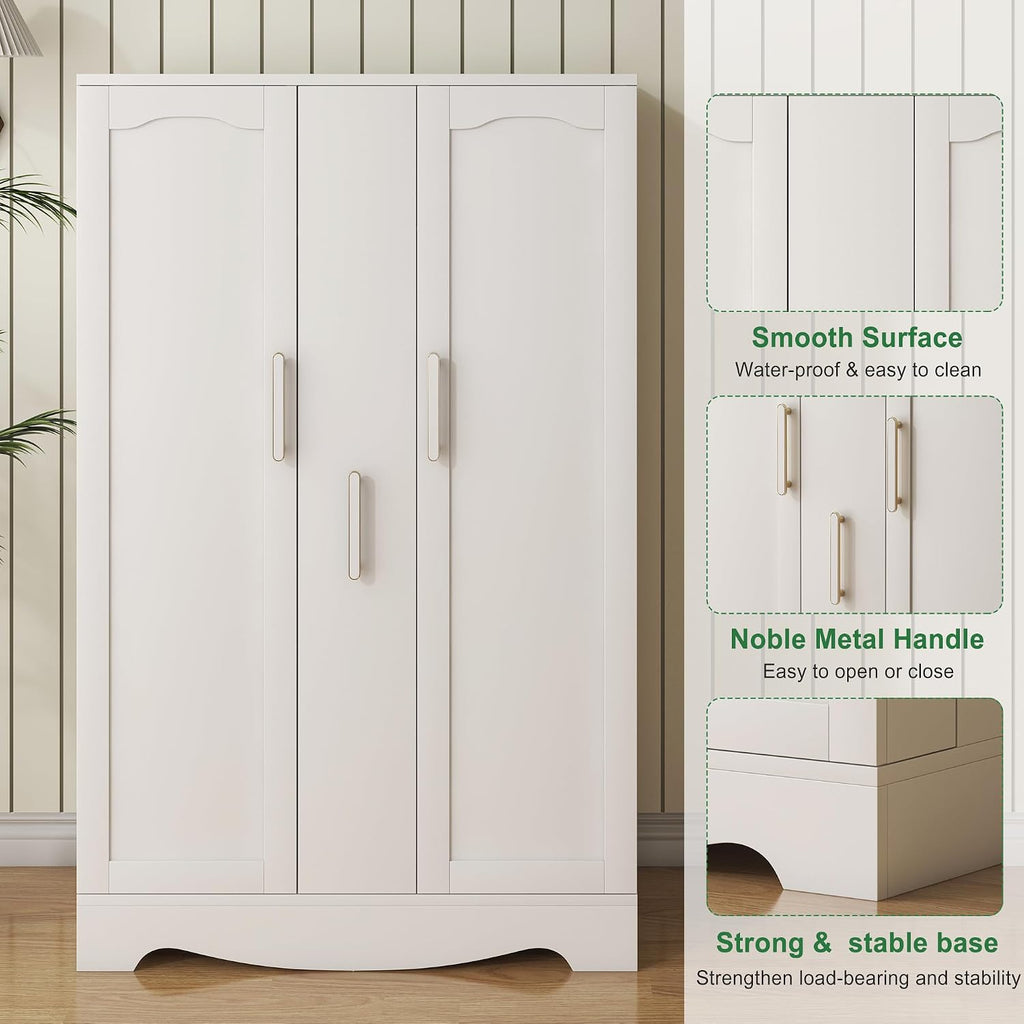 kepptory 47' Kitchen Pantry Cabinet with Drawer, Storage Cabinet with Adjustable Shelves, White Buffet Cupboards Sideboard for Home Office Use