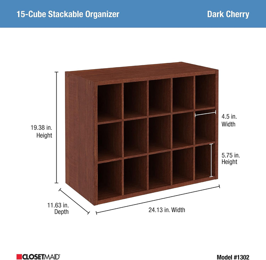 ClosetMaid Dark Cherry Stackable Storage Organizers (1307 + 15 Cube)