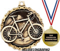 Crown Awards Biking Medals, 2' Gold Cycling Medal Award with Free Custom Engraving