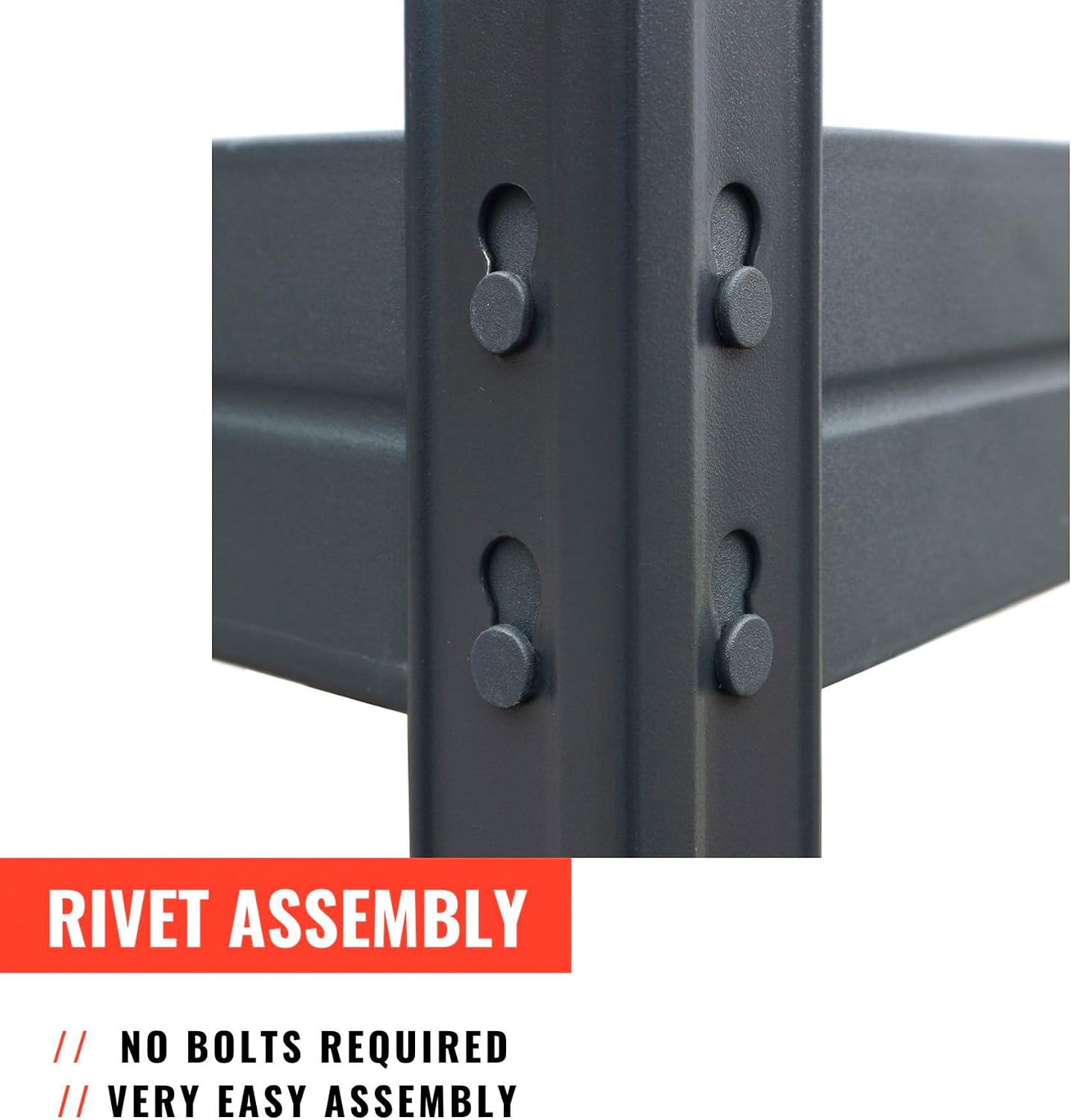 AR Shelving 2400-Lb. Capacity, 71in.H x 60in.W x 18in.D Rivet Shelving Unit, Or Assemble as 2 Benches, Ea. 35 1/2in.H x 120in.L x 18in.D, Matte Dark Gray, Model# Garage 60/18 600 Lbs.