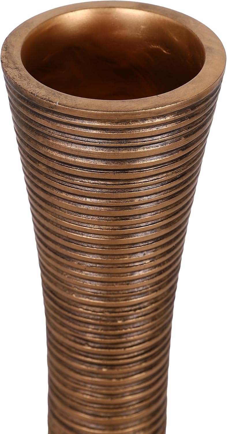 Leewadee Decorative Tall Floor Vase for Living Room Decor, 34 inches, Gold, Resin