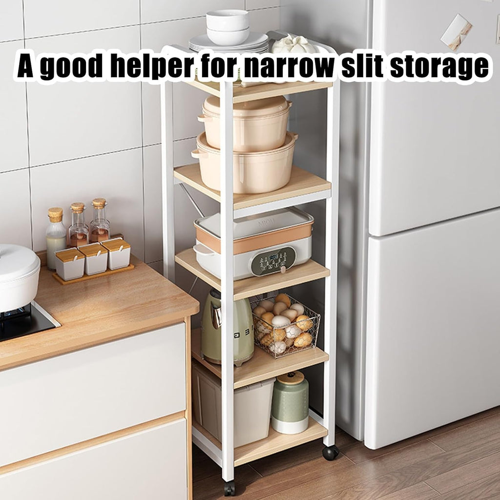 Adjustable Kitchen Bakers Rack, Freestanding Kitchen Utility Storage Shelf, Utility Cart for Narrow Places (Color : 3-layers, Size : 40cm)